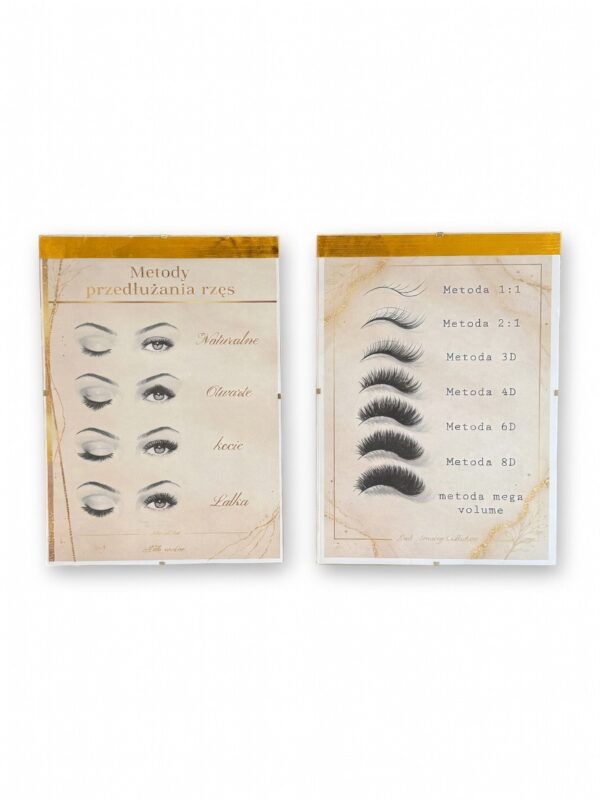 Wzornik metod przedłużania rzęs (komplet)